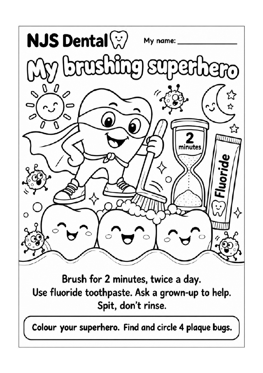 Full-page preview of My brushing superhero